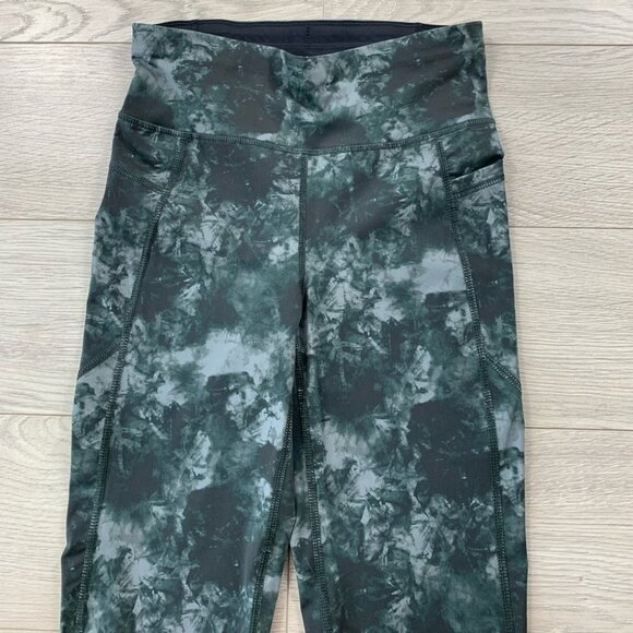 SWEATY BETTY Zero Gravity 7/8 Running Leggings In Green Tie Dye Print - Picture 5 of 14